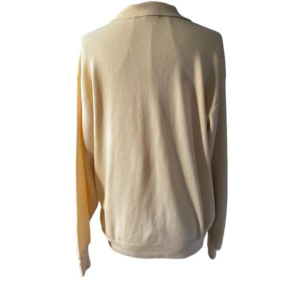 VTG Collared Yellow Polo Sweater Mens L Button Neck Sierra Trading Post Knit Top - Picture 6 of 10